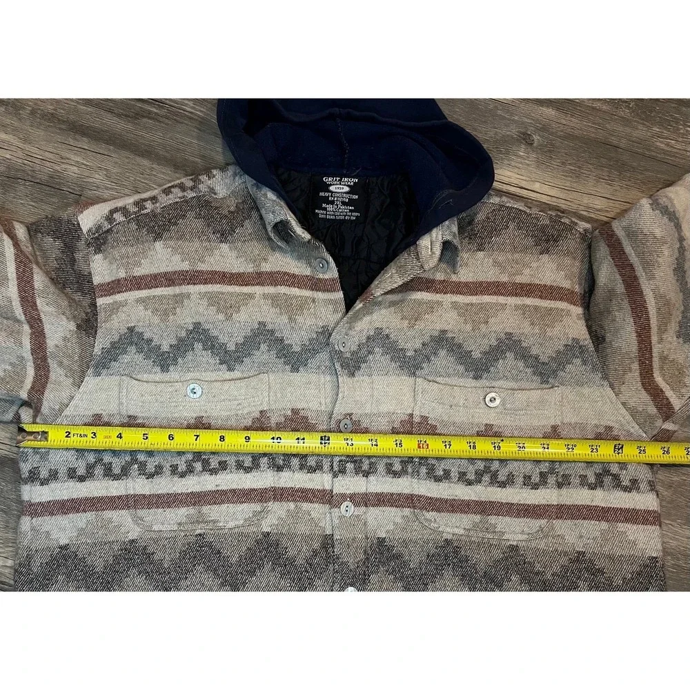 2xl Mens Grit‎ Iron Workwear heavy construction hooded flannel shirt jacket